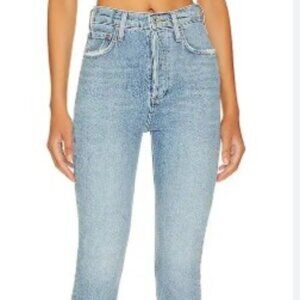 Agolde Premium "Freya" High-rise Slim Vintage Wash Blue Jeans (Size 23 x 30)